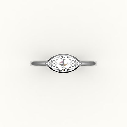 East-West Marquise Cut Bezel Ring Setting