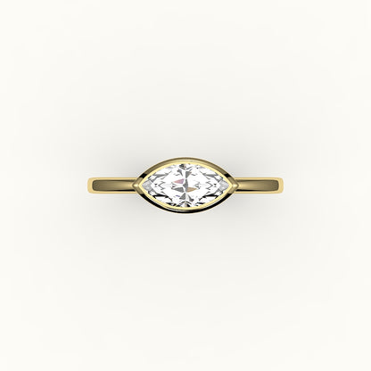 East-West Marquise Cut Bezel Ring Setting
