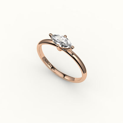 East-West Marquise Cut Solitaire Ring Setting