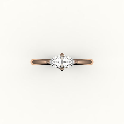 East-West Marquise Cut Solitaire Ring Setting