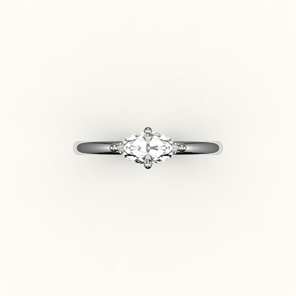 East-West Marquise Cut Solitaire Ring Setting