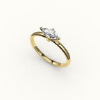 East-West Marquise Cut Solitaire Ring Setting