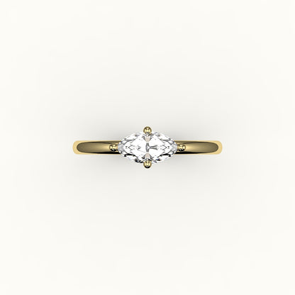 East-West Marquise Cut Solitaire Ring Setting