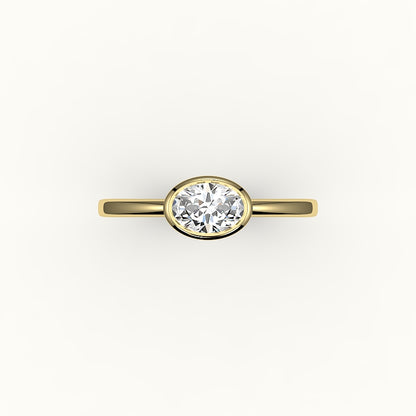 East-West Oval Bezel Ring Setting