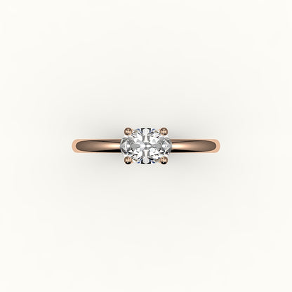 East-West Oval Solitaire Ring Setting