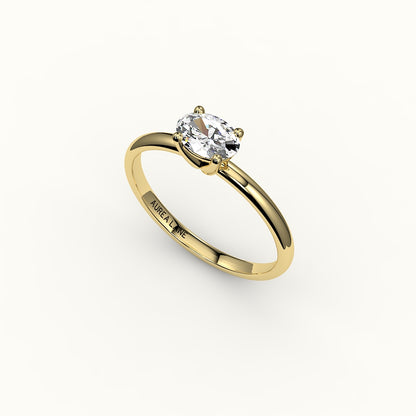 East-West Oval Solitaire Ring Setting