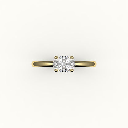 East-West Oval Solitaire Ring Setting