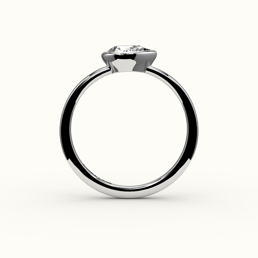 East-West Pear Cut Bezel Ring Setting