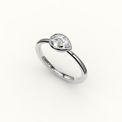 East-West Pear Cut Bezel Ring Setting
