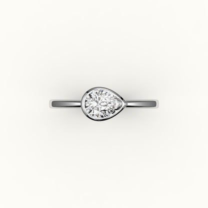 East-West Pear Cut Bezel Ring Setting