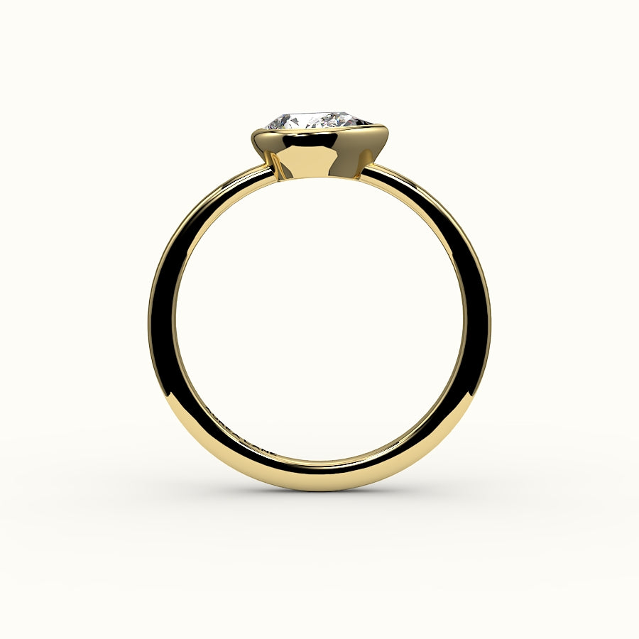 East-West Pear Cut Bezel Ring Setting
