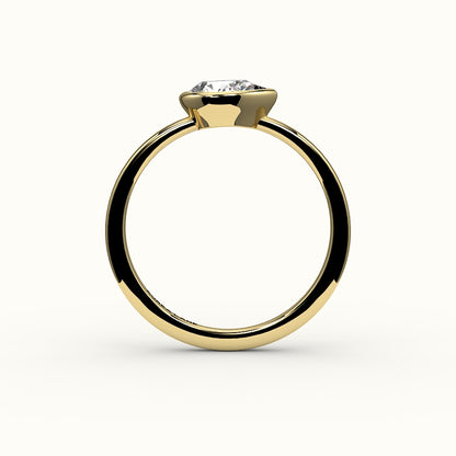 East-West Pear Cut Bezel Ring Setting