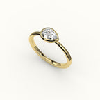East-West Pear Cut Bezel Ring Setting
