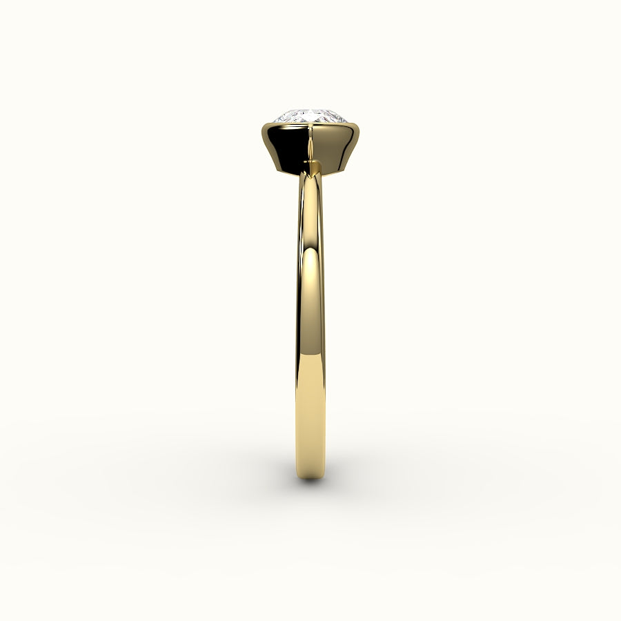 East-West Pear Cut Bezel Ring Setting