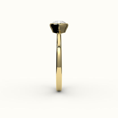 East-West Pear Cut Bezel Ring Setting