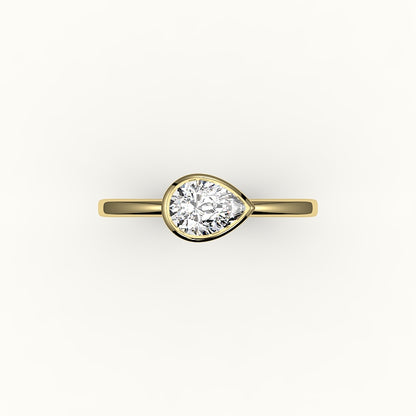 East-West Pear Cut Bezel Ring Setting