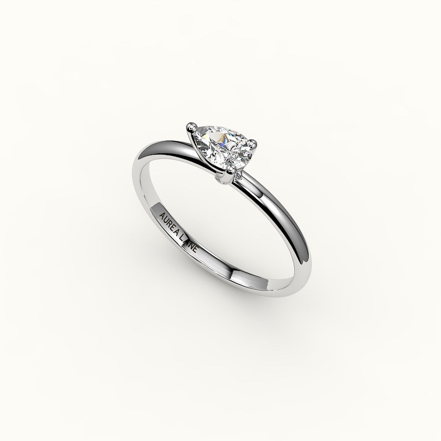 East-West Pear Cut Solitaire Ring Setting