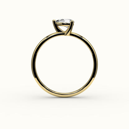 East-West Pear Cut Solitaire Ring Setting