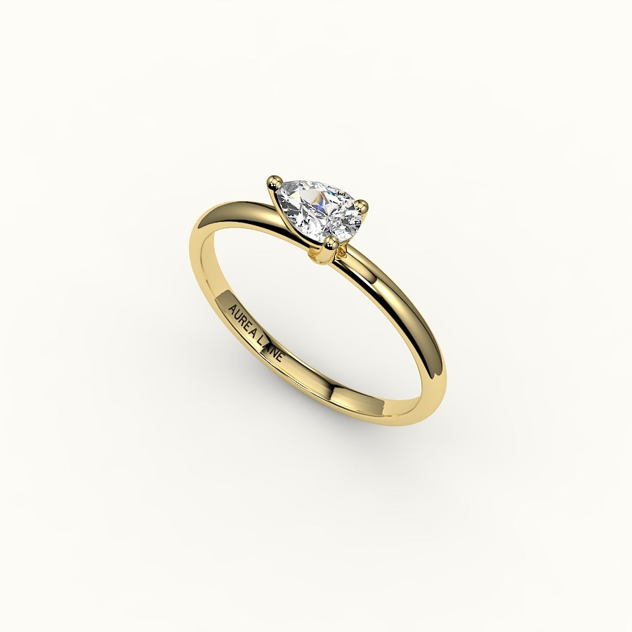 East-West Pear Cut Solitaire Ring Setting