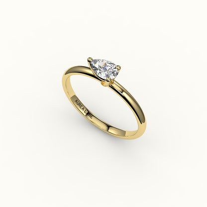 East-West Pear Cut Solitaire Ring Setting