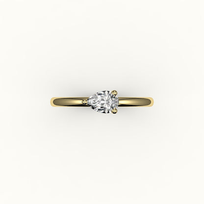 East-West Pear Cut Solitaire Ring Setting