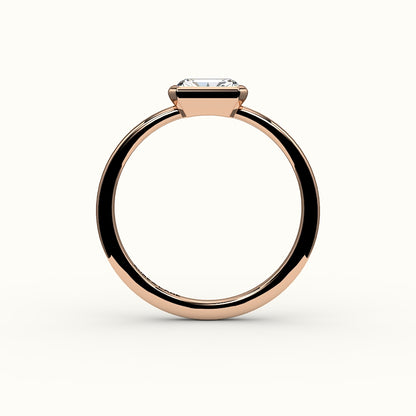 East-West Radiant Cut Bezel Ring Setting