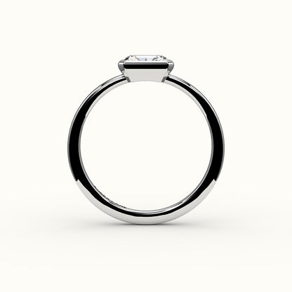 East-West Radiant Cut Bezel Ring Setting