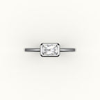 East-West Radiant Cut Bezel Ring Setting