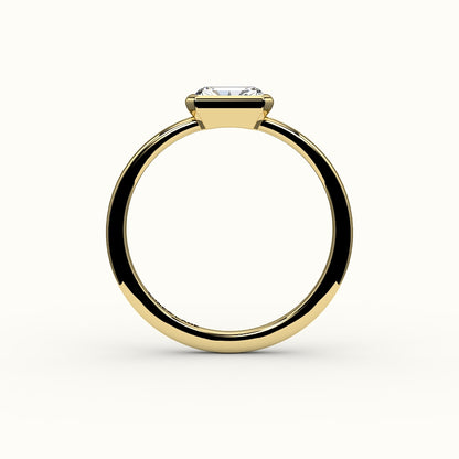 East-West Radiant Cut Bezel Ring Setting