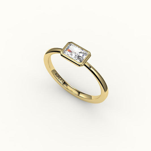 East-West Radiant Cut Bezel Ring Setting