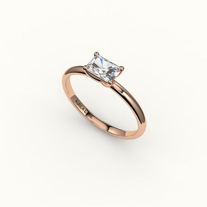 East-West Radiant Cut Solitaire Ring Setting