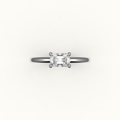 East-West Radiant Cut Solitaire Ring Setting