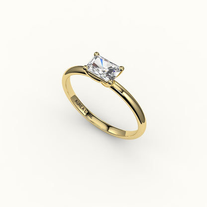 East-West Radiant Cut Solitaire Ring Setting
