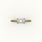 East-West Radiant Cut Solitaire Ring Setting