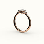 Emerald Cut Three-Stone Setting with Vertical Baguettes