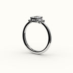 Emerald Cut Three-Stone Setting with Vertical Baguettes