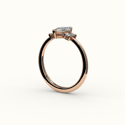 Marquise Cut Three-Stone Setting with Vertical Baguettes