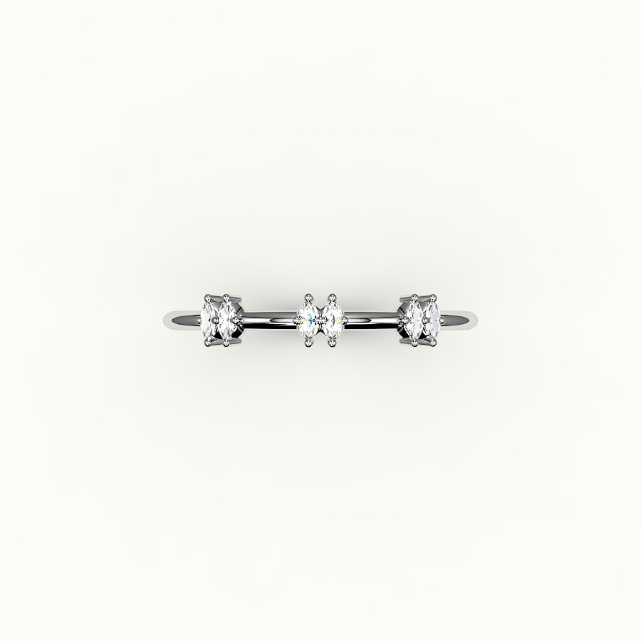 Skipped Marquise Diamond Band