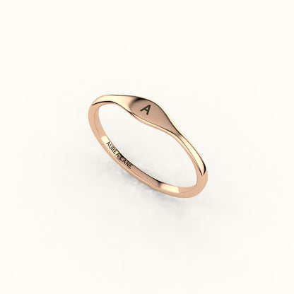 Modern Initial Signet Ring