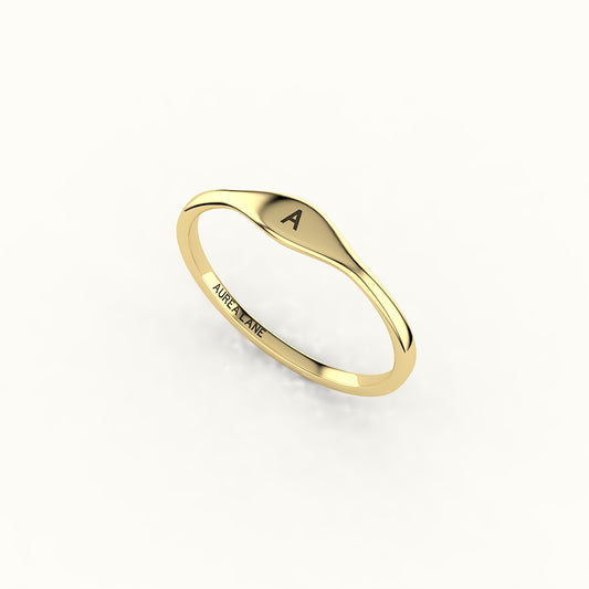 Modern Initial Signet Ring
