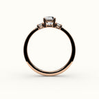 Octagon Cut Three-Stone Setting with Vertical Baguettes