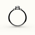 Octagon Cut Three-Stone Setting with Vertical Baguettes