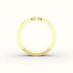 Classic Oval or Pear Cut Carved Wedding Band