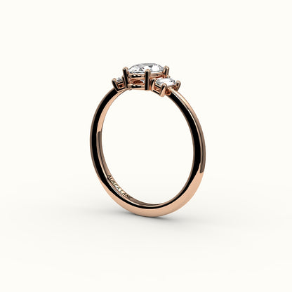 Oval Cut Three-Stone Setting with Vertical Baguettes