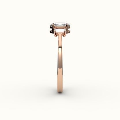 Oval Cut Three-Stone Setting with Vertical Baguettes