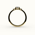 Oval Cut Three-Stone Setting with Vertical Baguettes