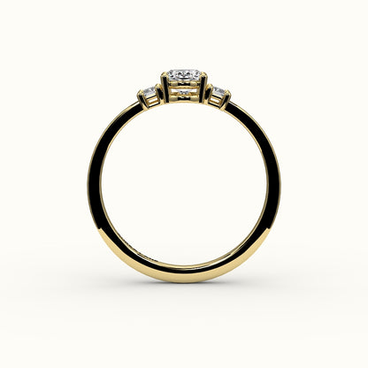 Oval Cut Three-Stone Setting with Vertical Baguettes