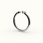 Compass Princess Cut Initial and Diamond Ring