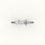 Compass Princess Cut Initial and Diamond Ring