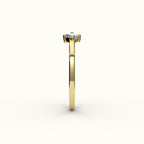 Compass Princess Cut Initial and Diamond Ring
